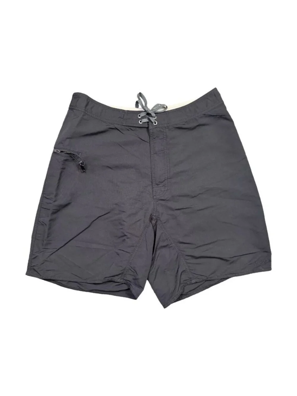 Patagonia Wavefarer Board Shorts Mens 35 Black Swim Surf Trunks Nylon Zip Pocket